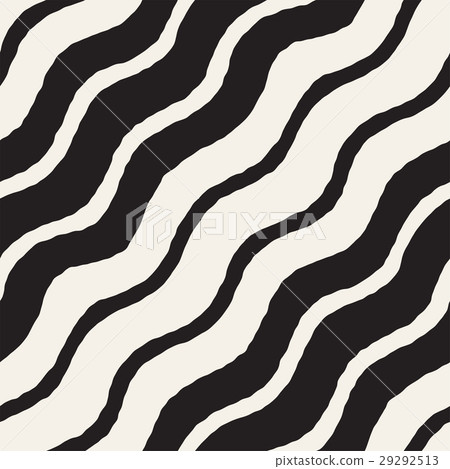 Seamless Wavy Hand Drawn Stripes Pattern - Stock Illustration [29292513 ...