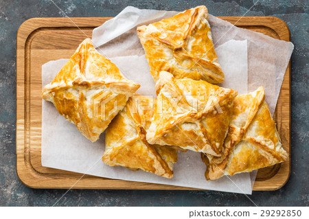Crunchy puff pastry pies, homemade baking Crunchy puff pastry pies, homemade baking 29292850