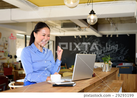 女性商務休閒經營個人電腦 29293199