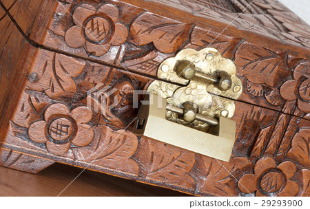 Very old wooden chest with simple lock Very old wooden chest with simple lock 29293900