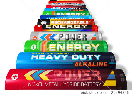 Row of AA batteries 29294856