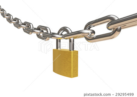 Chain and padlock - Stock Illustration [29295499] - PIXTA