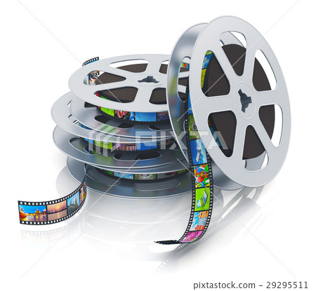 Film reels with filmstrips Film reels with filmstrips 29295511