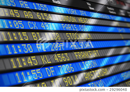 Airport departure board Airport departure board 29296048
