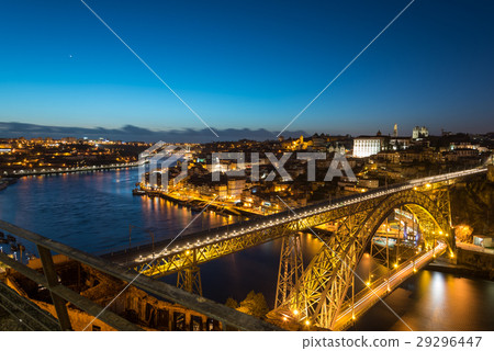 Aerial night view of Porto (Oporto), Portugal 29296447