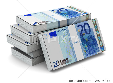 Stacks of 20 Euro banknotes Stacks of 20 Euro banknotes 29296458