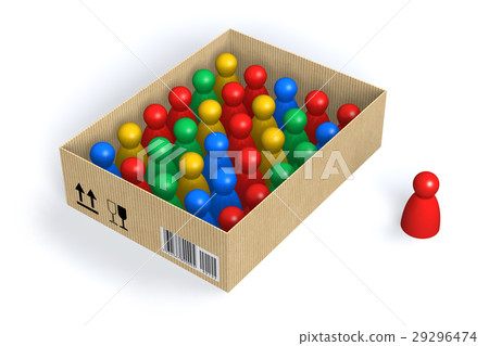 Figures in box - Stock Illustration [29296474] - PIXTA