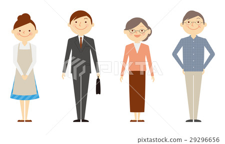 Family whole body 2 generation set illustration 29296656