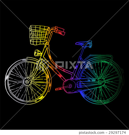 Vector Bicycle with Cart 29297174