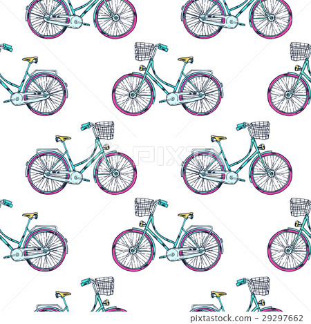 Vector Bicycle with Cart 29297662