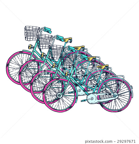 Vector Bicycle with Cart 29297671