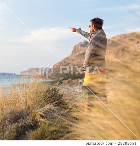 Free active man enjoying beauty of nature. Free active man enjoying beauty of nature. 29299551