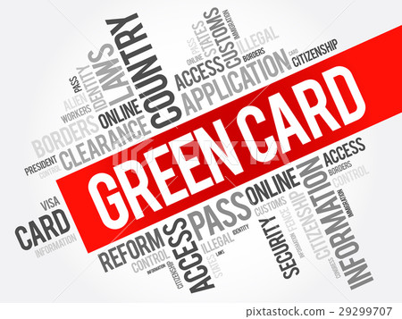 Green card word cloud collage Green card word cloud collage 29299707