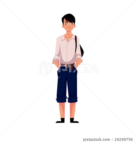 Japanese teenage schoolboy in typical uniform 29299756