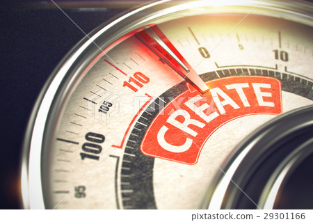 Create - Text on the Conceptual Dial with Red 29301166