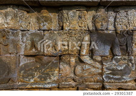 Bas-relief in Borobudur Temple - Java Indonesia 29301387