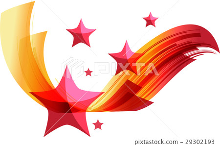 Striped ribbon with stars - Stock Illustration [29302193] - PIXTA