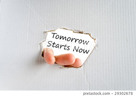 Tomorrow starts now text concept 29302678