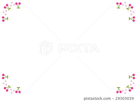 Line cherry frame decorative frame - Stock Illustration [29303039] - PIXTA