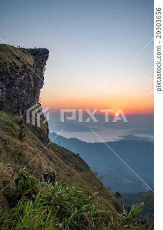 Phu Chi Fa during sunrise in Chiang Rai, Thailand Phu Chi Fa during sunrise in Chiang Rai, Thailand 29303656