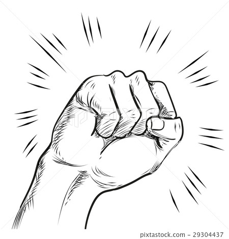 Hand punch line illustration - Stock Illustration [29304437] - PIXTA