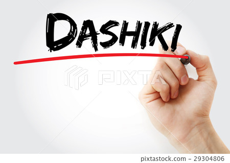 Hand writing Dashiki with marker 29304806