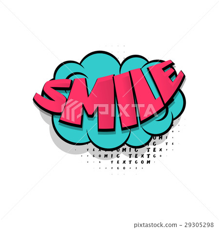 Lettering smile comic text speech bubble - Stock Illustration [29305298 ...