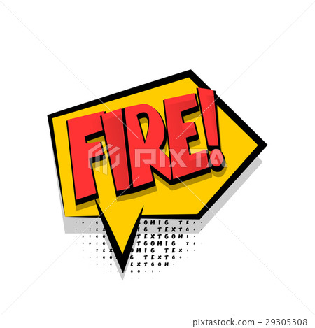 Fire Comic Text Lettering fire comic text speech bubble - Stock Illustration [29305308 ...