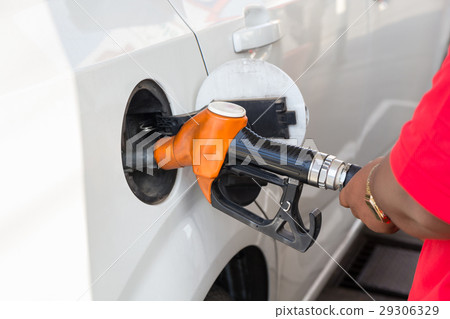 Petrol pump filling closeup 29306329