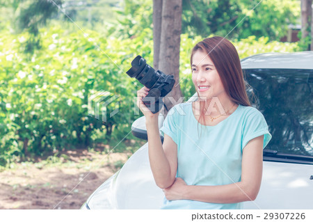 Woman and camera. Woman and camera. 29307226