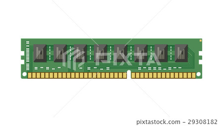 RAM flash memory chip isolated on white. RAM flash memory chip isolated on white. 29308182