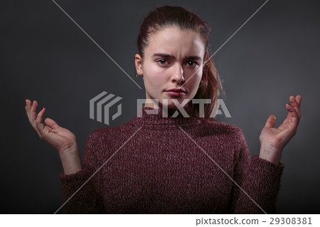 doubts, portrait of a young woman doubts, portrait of a young woman 29308381