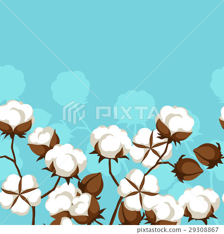 Seamless pattern with cotton bolls and branches Seamless pattern with cotton bolls and branches 29308867