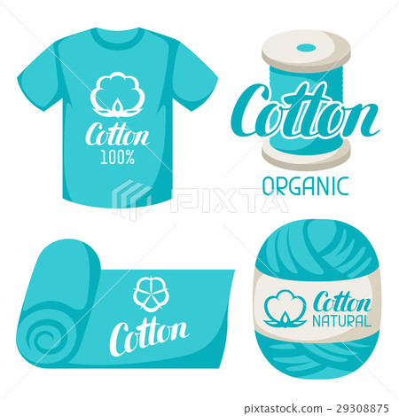 Cotton label on t-shirt, fabric, thread, yarn Cotton label on t-shirt, fabric, thread, yarn 29308875