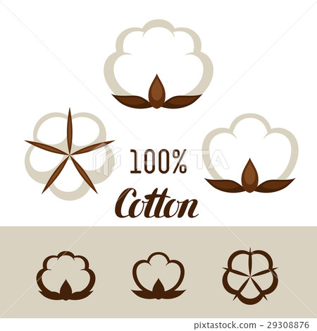 Set of cotton icons. Emblems for clothing and Set of cotton icons. Emblems for clothing and 29308876