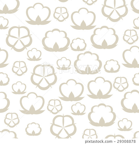 Seamless pattern with cotton bolls. Stylized Seamless pattern with cotton bolls. Stylized 29308878