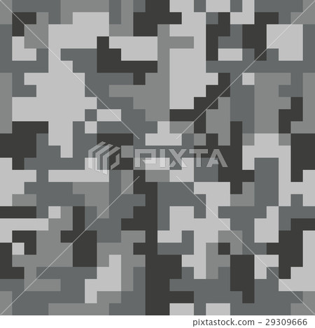 Pixel camo seamless pattern. Grey urban camouflage 29309666