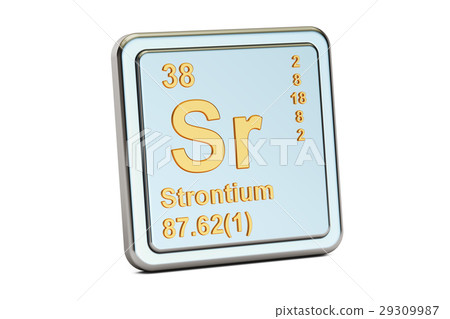 Strontium Sr, chemical element sign. 3D rendering 29309987