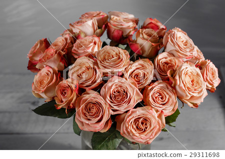 Flowers. Bouquet of capuchino roses on wooden Flowers. Bouquet of capuchino roses on wooden 29311698