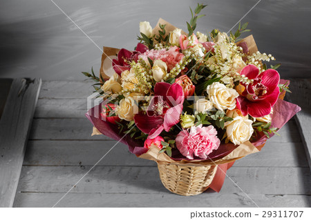 Bouquet of Purple Orchid and Other colors flowers 29311707