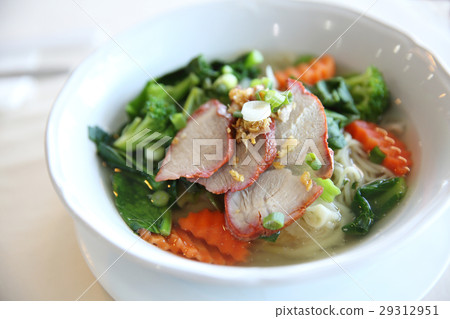Noodle and dumpings with red pork Noodle and dumpings with red pork 29312951