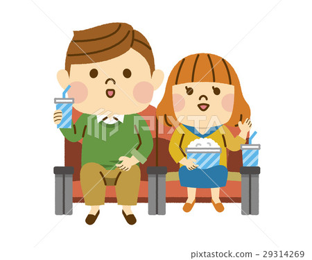 Parents and children watching movies 29314269