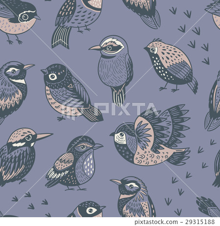 Hand drawn tropical birds pattern 29315188