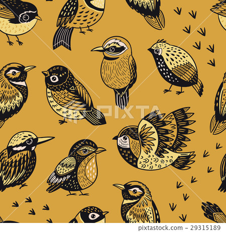 Hand drawn tropical birds pattern 29315189