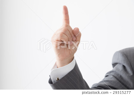 Businessman raising fingers, middle-aged man 29315277