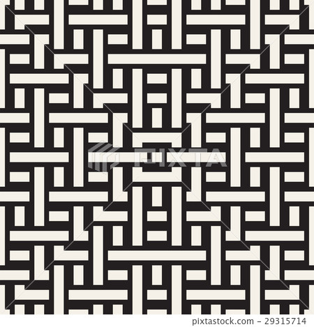 Interlacing Lines Maze Lattice. Ethnic Monochrome 29315714