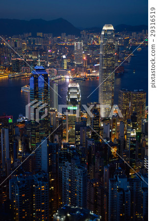 Night view of Hong Kong skyline from the peak Night view of Hong Kong skyline from the peak 29316519