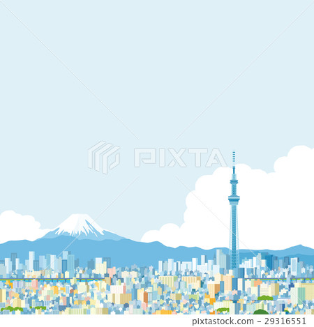 東京天空樹和富士山 東京天空樹和富士山 29316551
