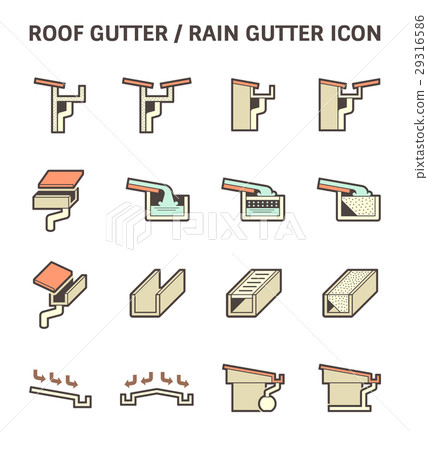 Roof Gutter Icon 29316586