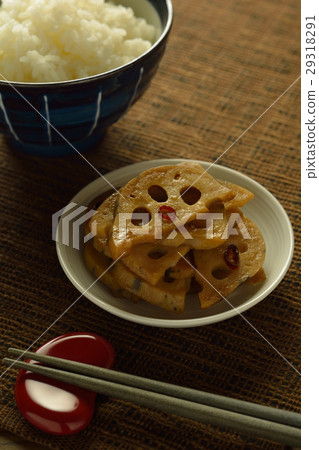 Kinpira lotus root (half moon cut) Kinpira lotus root (half moon cut) 29318291